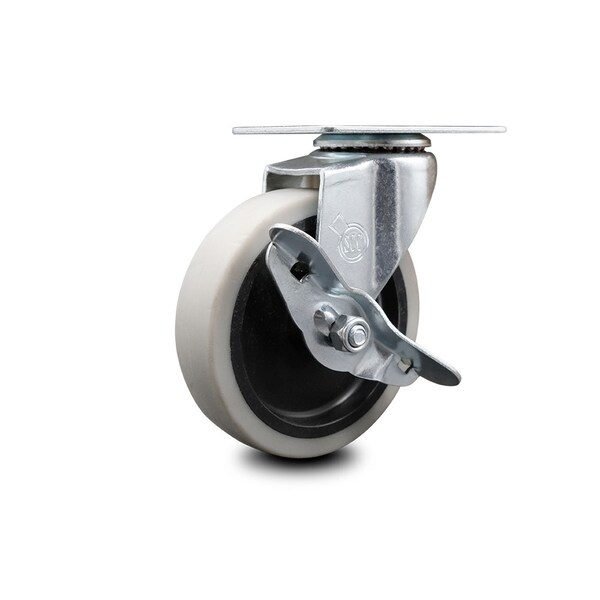 4 Inch Thermoplastic Rubber Wheel Top Plate Swivel Caster with Brake SCC
